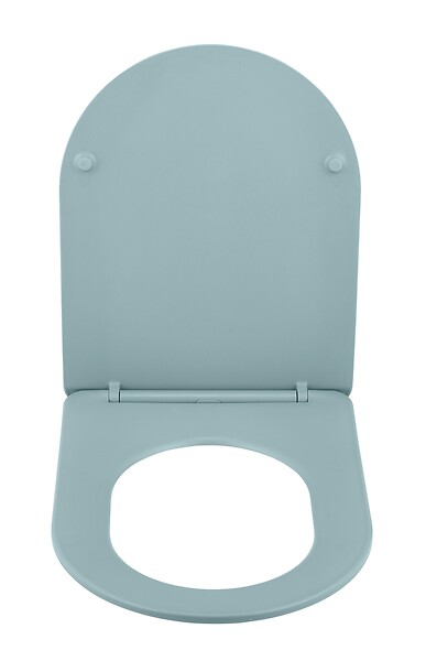 WENKO - Abattant de WC Duroplast Galati Bleu-gris Easy-Close - large