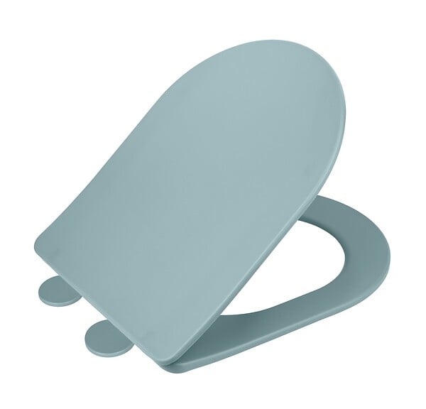 WENKO - Abattant de WC Duroplast Galati Bleu-gris Easy-Close - large