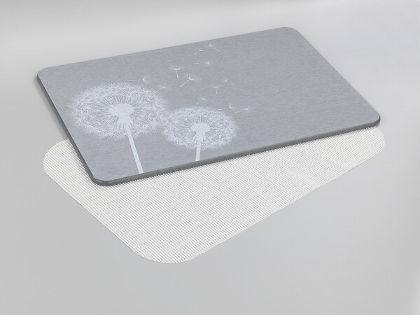 WENKO - Tapis de bain en terre diatomée Astera - Gris - 60x39cm - large