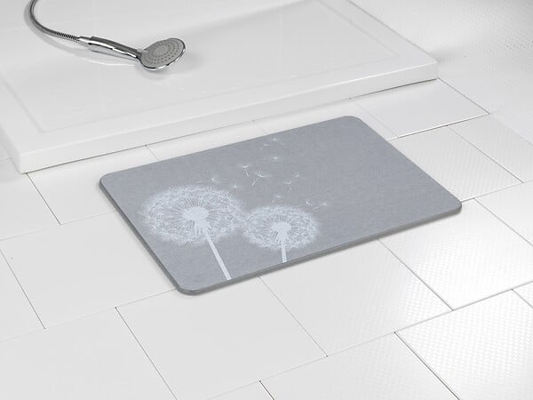 WENKO - Tapis de bain en terre diatomée Astera - Gris - 60x39cm - large