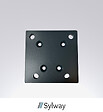 SYLWAY - Platine 8 mm + 4 vis acier SYLWAY, noir, pour fixation sur poteau SYLWAY - vignette