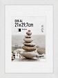 NIELSEN - Cadre Bois NIELSEN 21x29.7 Blanc avec Passe Partout 1 Ouverture 15x20 - vignette