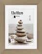 NIELSEN - Cadre photo bois 13x18 Argent avec passe-partout 10x15 - vignette