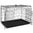 VOUNOT - Cage pour chien pliable avec 2 portes verrouillable plateau amovible 122x75x81cm - vignette