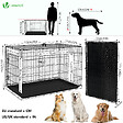VOUNOT - Cage pour chien pliable avec 2 portes verrouillable plateau amovible 122x75x81cm - vignette