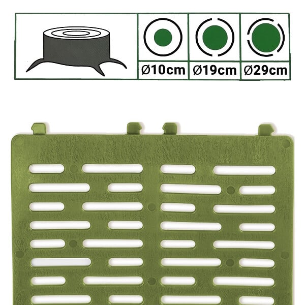 GT GARDEN - Lot de 3 manchons de protection vert pour troncs d'arbre - large