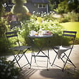 VOUNOT - Ensemble bistro extérieur 1 table 2 chaises acier gris - vignette