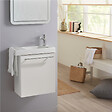 GODART - Pack lave-mains Blanc mat avec porte serviette - robinetterie eau froide à droite - L.48 X H.52.5 cm - Houston 2 - vignette
