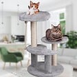 KZ GARDEN - Arbre à Chat Hauteur 62 cm 3 Plateformes perchées Griffoir Sisal Corde de Jeu Tour à griffer Perchoir - vignette