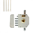 SECURY-T - Serrure de sûreté pour porte d'entrée avec tringles - En Applique - 6 points - Blanc - Gauche - Axe 60 mm - 5 clés - vignette