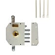 SECURY-T - Serrure de sûreté pour porte d'entrée avec tringles - En Applique - 6 points - Blanc - Droite - Axe 60 mm - 5 clés - vignette