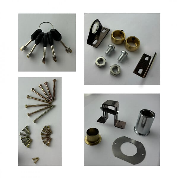 SECURY-T - Serrure de sûreté pour porte d'entrée avec tringles - En Applique - 6 points - Marron - Gauche - Axe 60 mm - 5 clés - large