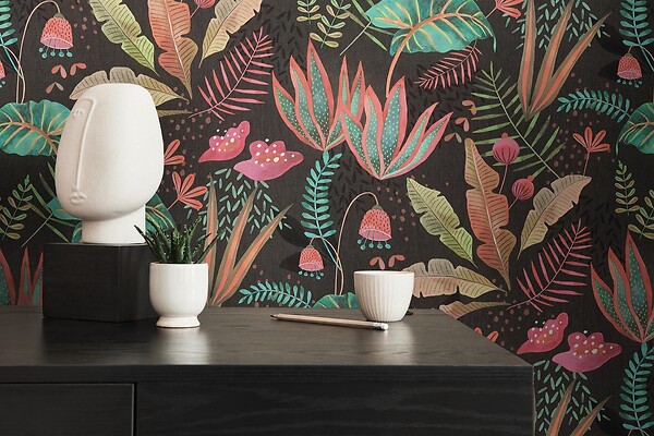 AS CREATION - Papier peint Famous Garden - Noir - L.1005xl.53cm - large
