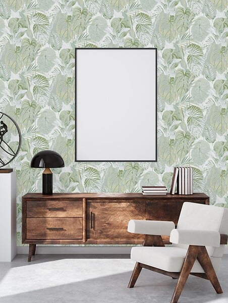 AS CREATION - Papier peint vinyle intissé Famous Garden - Vert clair - large