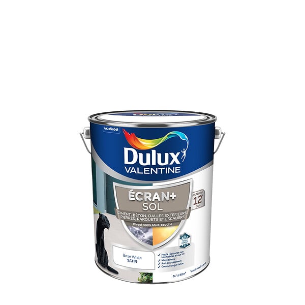 DULUX VALENTINE - Peinture sol int/ext Ecran+ Satin - Blanc 5L - large
