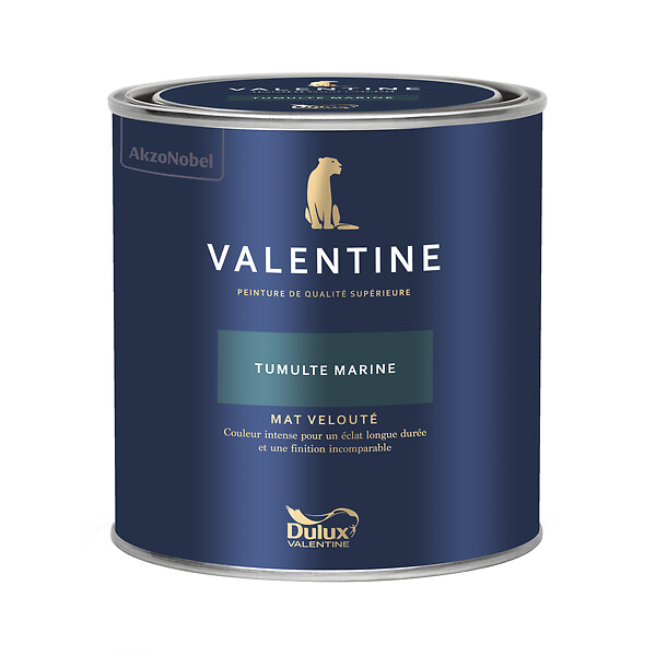DULUX VALENTINE - Peinture Valentine Mat Velouté Tumulte Marine 0,5L - large