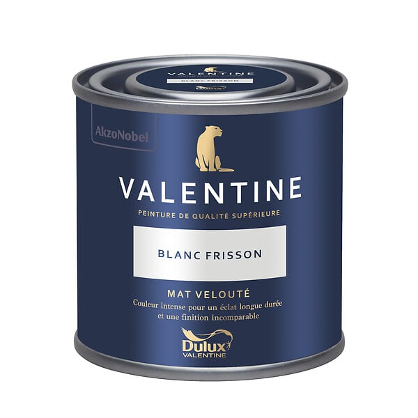 DULUX VALENTINE - Peinture murs et boiseries Mat Velouté Blanc Frisson 0,125L - large