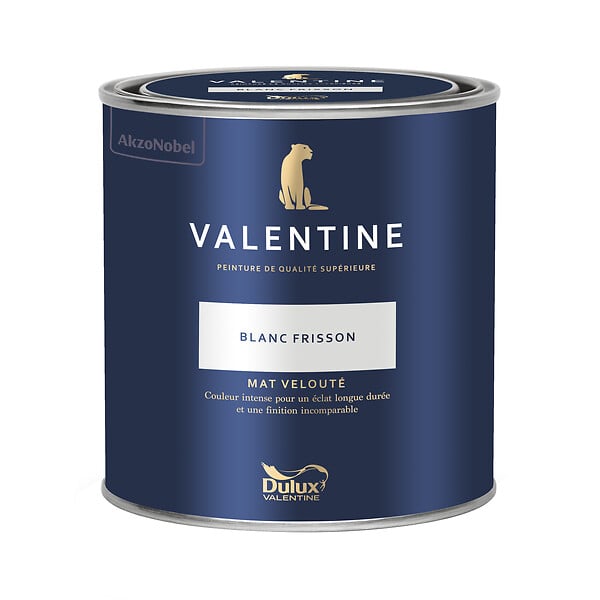DULUX VALENTINE - Peinture murs et boiseries Mat velouté Blanc Frisson 0,5L - large