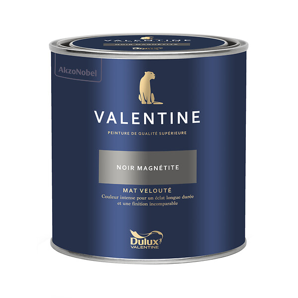 DULUX VALENTINE - Peinture murs boiseries Mat Velouté Noir Magnétite - 0,5L - large