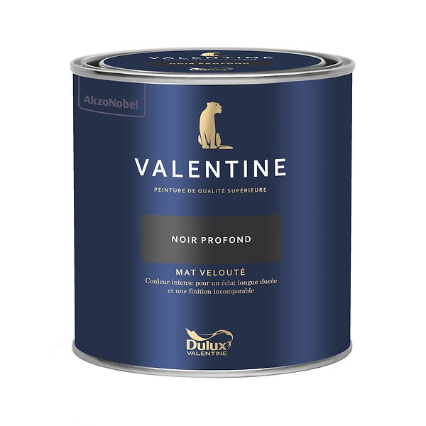 DULUX VALENTINE - Peinture murs et boiseries Valentine - Noir Profond - 0,5L - large