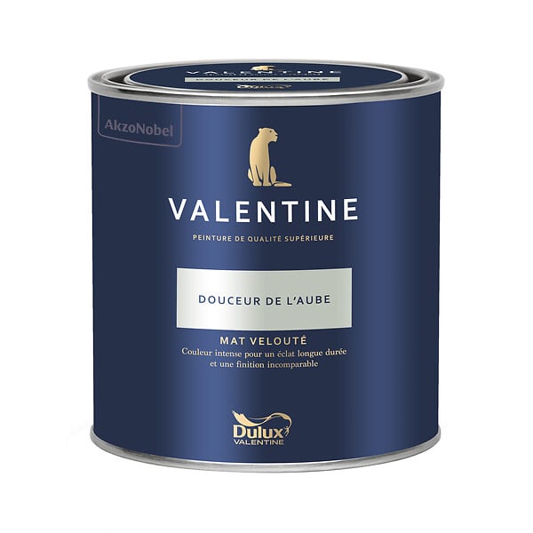DULUX VALENTINE - Peinture murs&boiseries Valentine  Mat Velouté Douceur de l'Aube 0,5 L - large