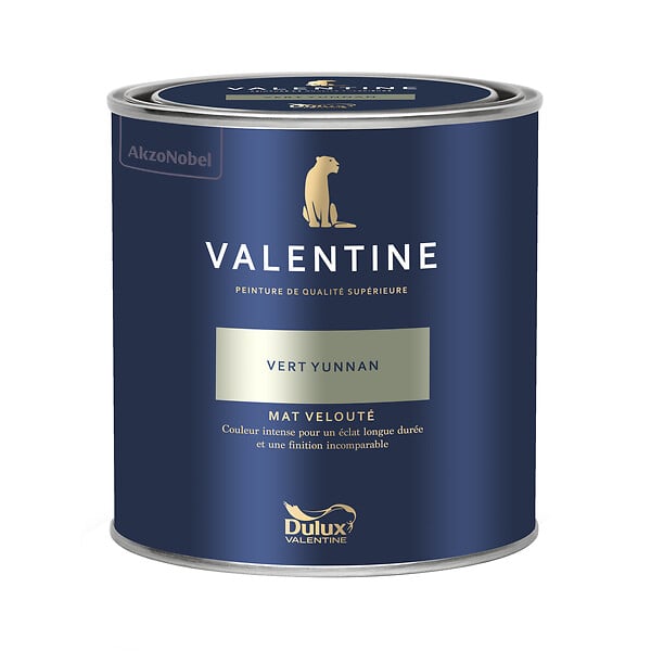 DULUX VALENTINE - Peinture murs et boiseries Mat Velouté - Vert Yunnan - 0,5L - large
