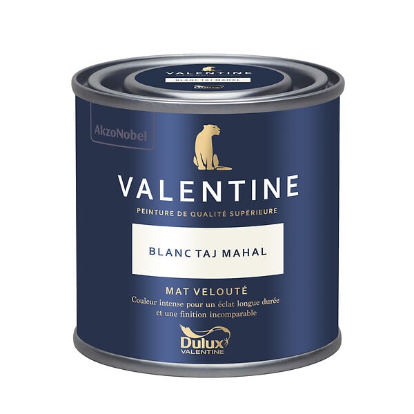 DULUX VALENTINE - Peinture murs&boiseries Valentine  Mat Velouté Blanc Taj Mahal 0,125L - large