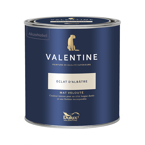 DULUX VALENTINE - Peinture murs&boiseries Valentine  Mat Velouté Eclat d'Albâtre 0,5 L - large