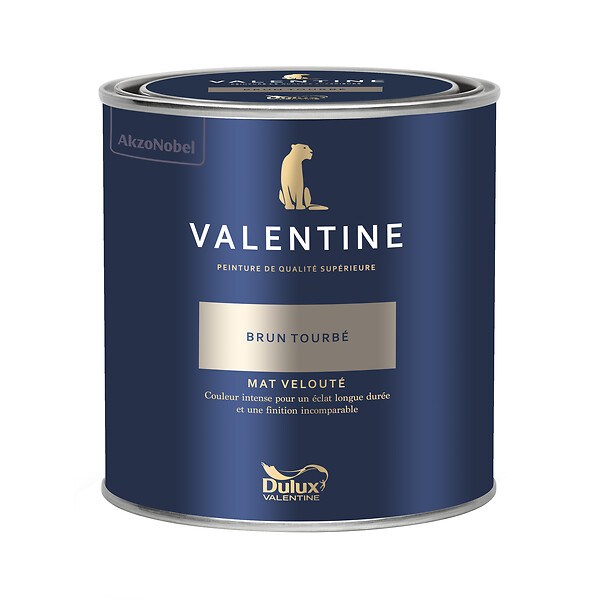 DULUX VALENTINE - Peinture murs et boiseries Valentine - Brun Tourbé - 0,5L - large