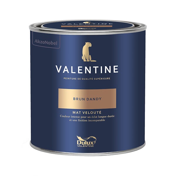 DULUX VALENTINE - Peinture murs et boiseries Mat Velouté Brun Dandy 0,5L - large