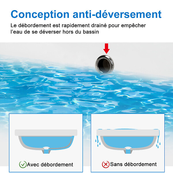 AICA SANITAIRE - Meuble de salle de bain à 2 tiroirs avec lavabo et miroir rond multifonctionnel LED - blanc L.60cm suspendu - large