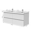 AICA SANITAIRE - Meuble de salle de bain avec double vasque blanc, 120 cm meuble blanc avec lavabo meuble à 4 tiroirs - vignette