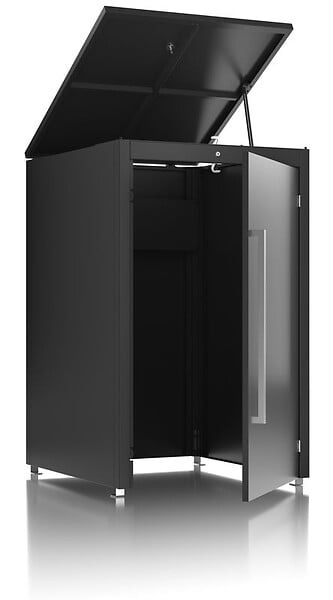 GUARDI - Coffre pour conteneurs à  déchets - Anthracite - 83,5x76x120 - acier - large