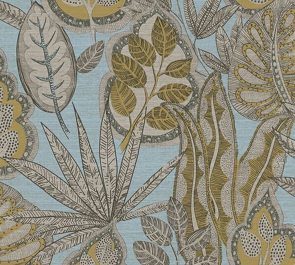 AS CREATION - pv/int indiana taupe turquoise or - large