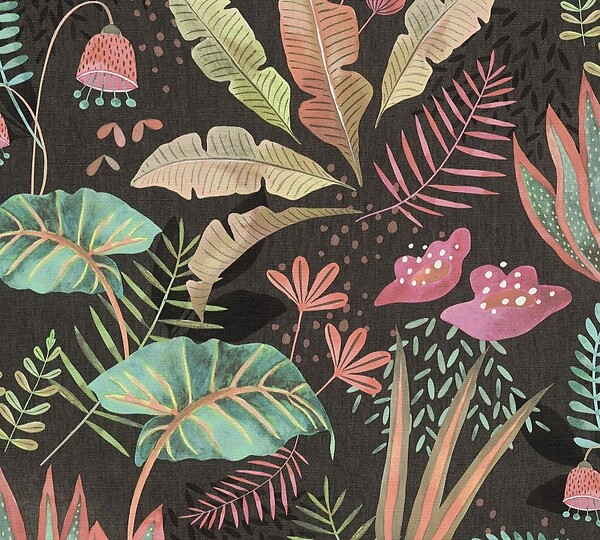 AS CREATION - Papier peint Famous Garden - Noir - L.1005xl.53cm - large