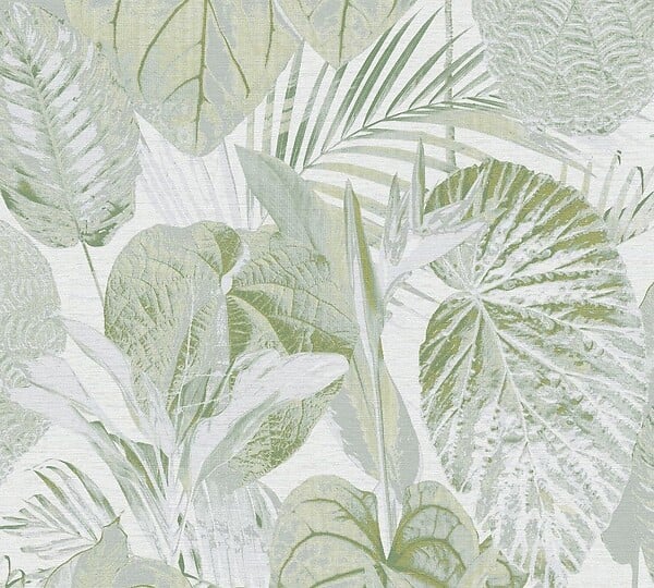 AS CREATION - Papier peint vinyle intissé Famous Garden - Vert clair - large