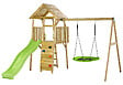 KANGUI - Aire de jeux bois, 2 balançoires, nid, toboggan, escalade, cabane WOODI - vignette