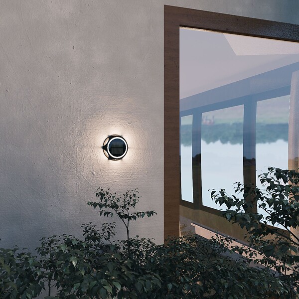 LUMIHOME - Pavé solaire rond noire diamètre 14cm IP65 - large