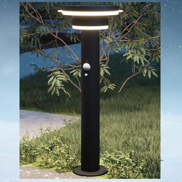 LUMIHOME - Borne led solaire genova noire 45cm - large