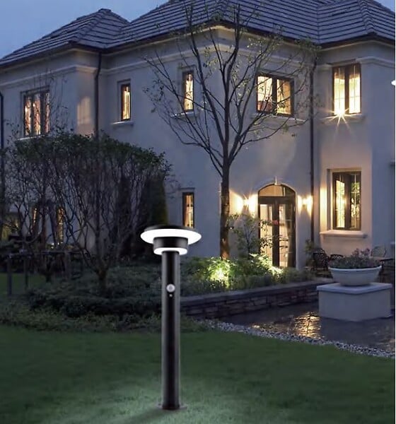 LUMIHOME - Borne led solaire genova noire 45cm - large