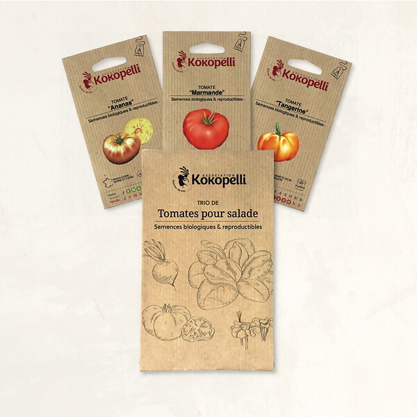 ASSOCIATION KOKOPELLI - Tomates pour salade - 3 sachets de graines bio à semer - large