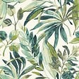 GRANDECO - Papier peint intissé Inky Palms - Vert - L.10,05 x l.53cm - vignette