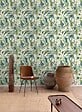 GRANDECO - Papier peint intissé Inky Palms - Vert - L.10,05 x l.53cm - vignette