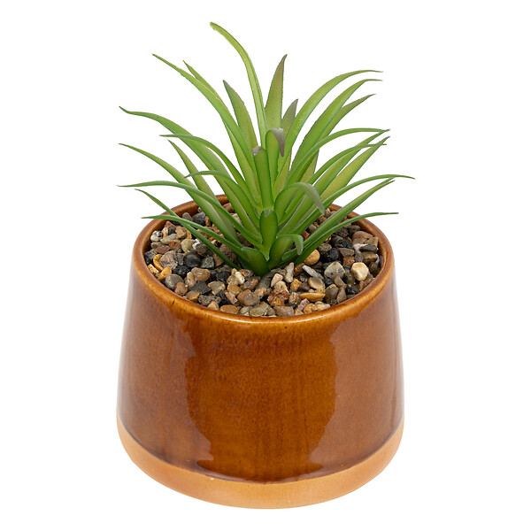 ATMOSPHERA - Plante artificielle en pot céramique - 12cm - large