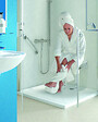 AKW - Barre d'appui droite en acier inoxydable - Longueur 600 mm - INOX recouvert d'époxy BLANC - vignette
