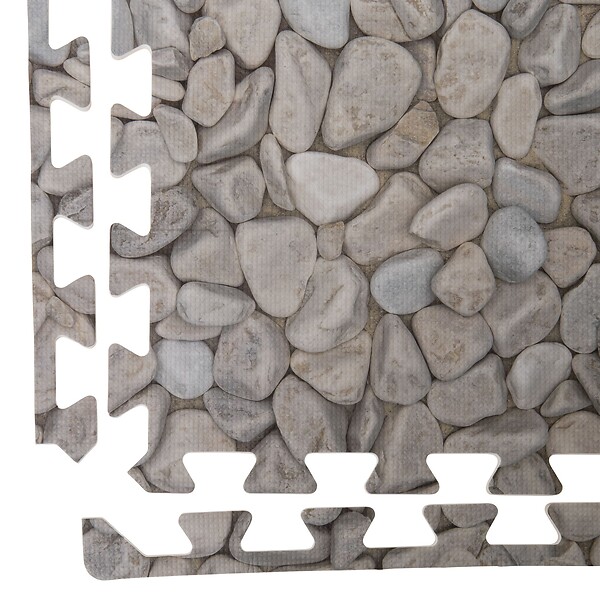 WERKAPRO - Dalle pour piscine imprimé galet  50x50cm  1cm épaisseur 8 pièces - large