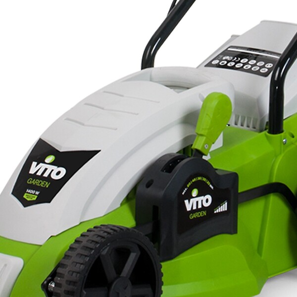 VITO - Tondeuse électrique 1400W Moteur induction Coupe 34 cm - Hauteur de coupe 25-60 mm - Bac 35L VITO - large