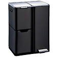 KITCHEN MOVE - Poubelle pédale tri sélectif HAJA noir 60L - vignette