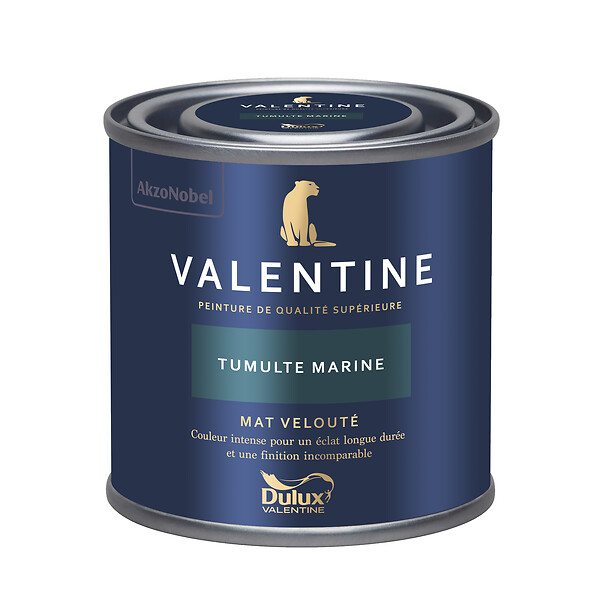 DULUX VALENTINE - Peinture murs&boiseries Valentine  Mat Velouté Tumulte Marine 0,125L - large