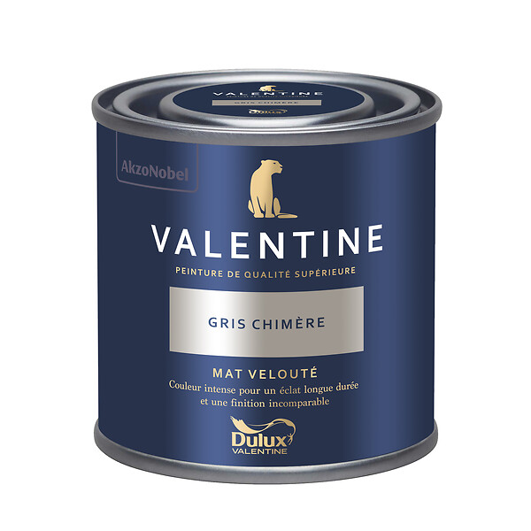 DULUX VALENTINE - Peinture murs boiseries Mat Velouté - Gris Chimère - 0,125L - large